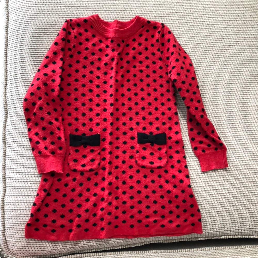 Red and black sweater dress